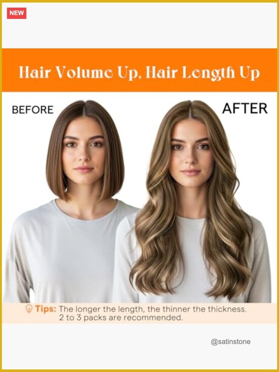 100g Hand-Tied Weft Hair Extensions Real Human Hair 18 Inch Double-Weft